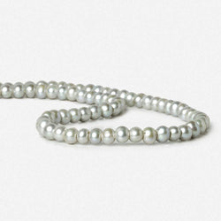 6x6-7x6mm True Silver Large Hole Off Round Freshwater Pearls 16 inch 75 pieces (ONLINE ORDER ONLY)