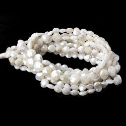 6x6-7x7mm Mystic Pearly White Quartz faceted hearts 16 inch 63 pieces (ONLINE ORDER ONLY)