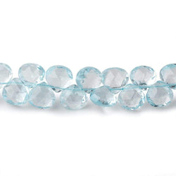 6x6-7x7mm Sky Blue Topaz Faceted Heart Briolettes 7 inch 48 pieces AAA (ONLINE ORDER ONLY)