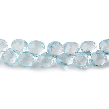 6x6-7x7mm Sky Blue Topaz Faceted Heart Briolettes 7 inch 48 pieces AAA (ONLINE ORDER ONLY)