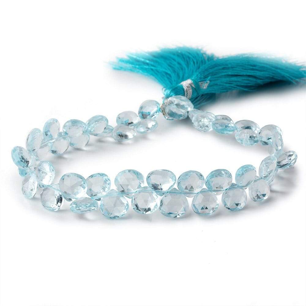 6x6-7x7mm Sky Blue Topaz Faceted Heart Briolettes 7 inch 48 pieces AAA (ONLINE ORDER ONLY)