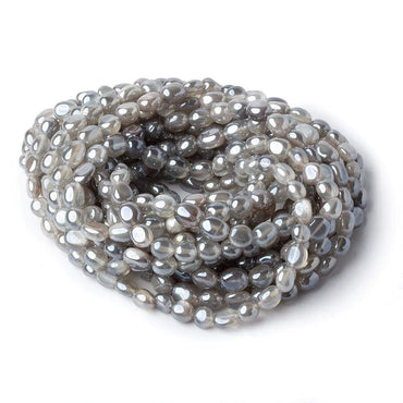 6mm Silver Mystic Platinum Grey Moonstone plain nuggets 16 inch 58 beads (ONLINE ORDER ONLY)