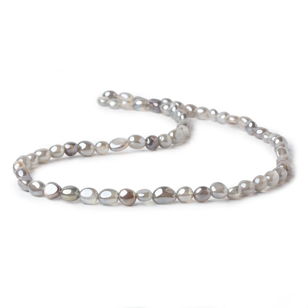 6mm Silver Mystic Platinum Grey Moonstone plain nuggets 16 inch 58 beads (ONLINE ORDER ONLY)