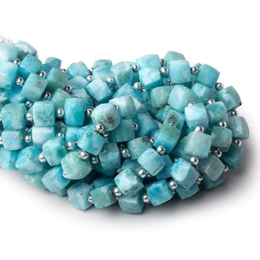 6x6-8x8mm Larimar faceted cubes 8 inch 19 beads AA (ONLINE ORDER ONLY)