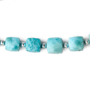 6x6-8x8mm Larimar faceted cubes 8 inch 19 beads AA (ONLINE ORDER ONLY)