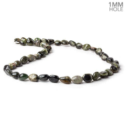 6x6-9x7mm Cat's Eye Tourmaline 1mm large hole plain nuggets 16 inch 45 beads (ONLINE ORDER ONLY)