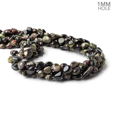 6x6-9x7mm Cat's Eye Tourmaline 1mm large hole plain nuggets 16 inch 45 beads (ONLINE ORDER ONLY)