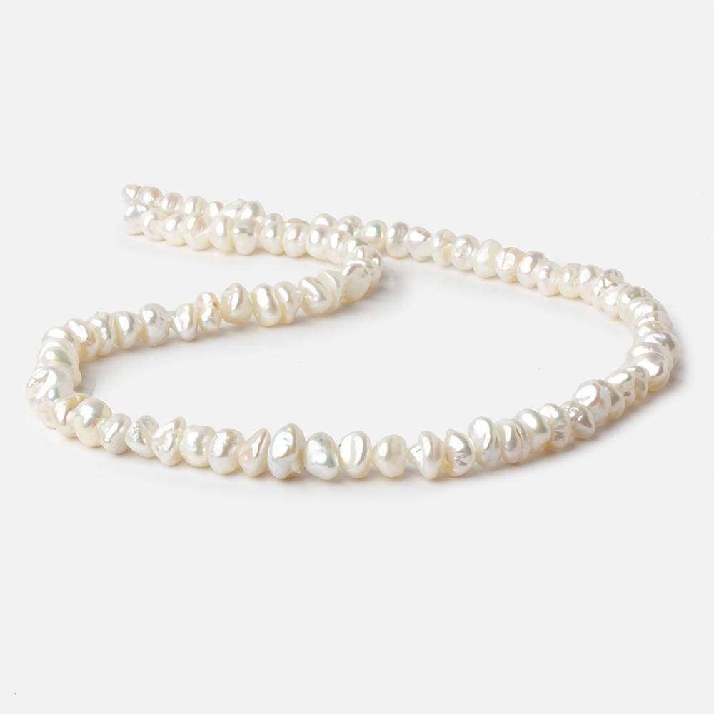 6-7mm White Center Drilled Keshi Freshwater Pearl 15.5 inch 85 pieces (ONLINE ORDER ONLY)
