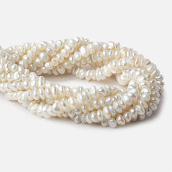 6-7mm White Center Drilled Keshi Freshwater Pearl 15.5 inch 85 pieces (ONLINE ORDER ONLY)