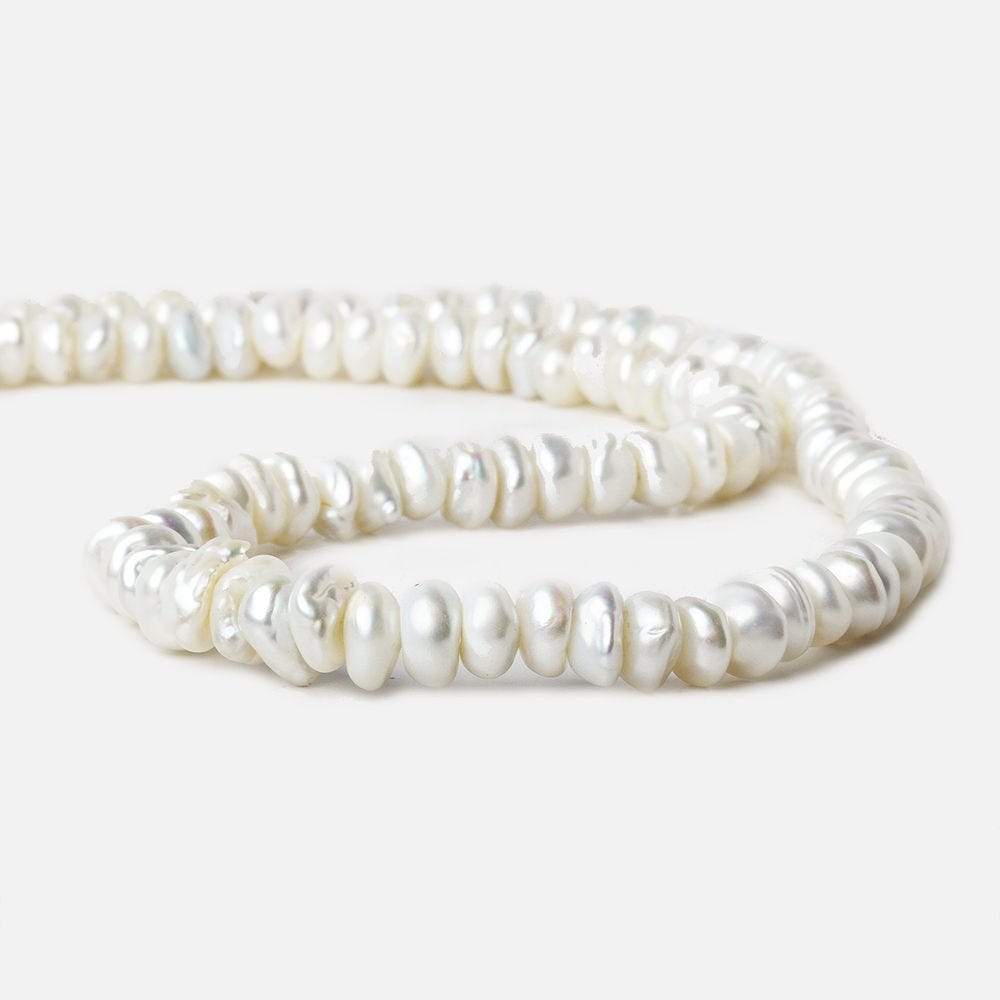 6-7mm White Center Drilled Keshi Freshwater Pearl 15.5 inch 85 pieces (ONLINE ORDER ONLY)