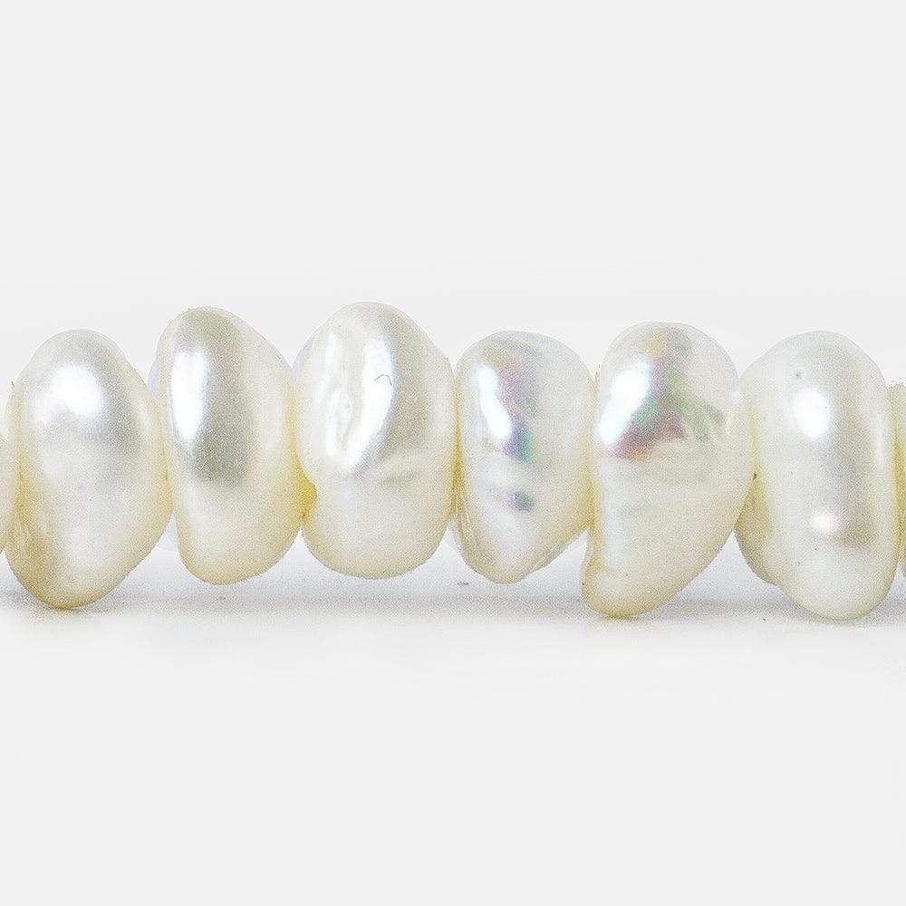 6-7mm White Center Drilled Keshi Freshwater Pearl 15.5 inch 85 pieces (ONLINE ORDER ONLY)