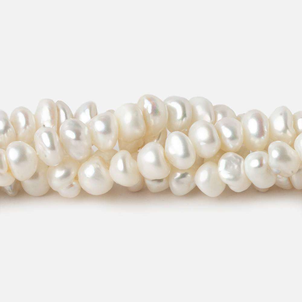 6-7mm White Center Drilled Keshi Freshwater Pearl 15.5 inch 85 pieces (ONLINE ORDER ONLY)