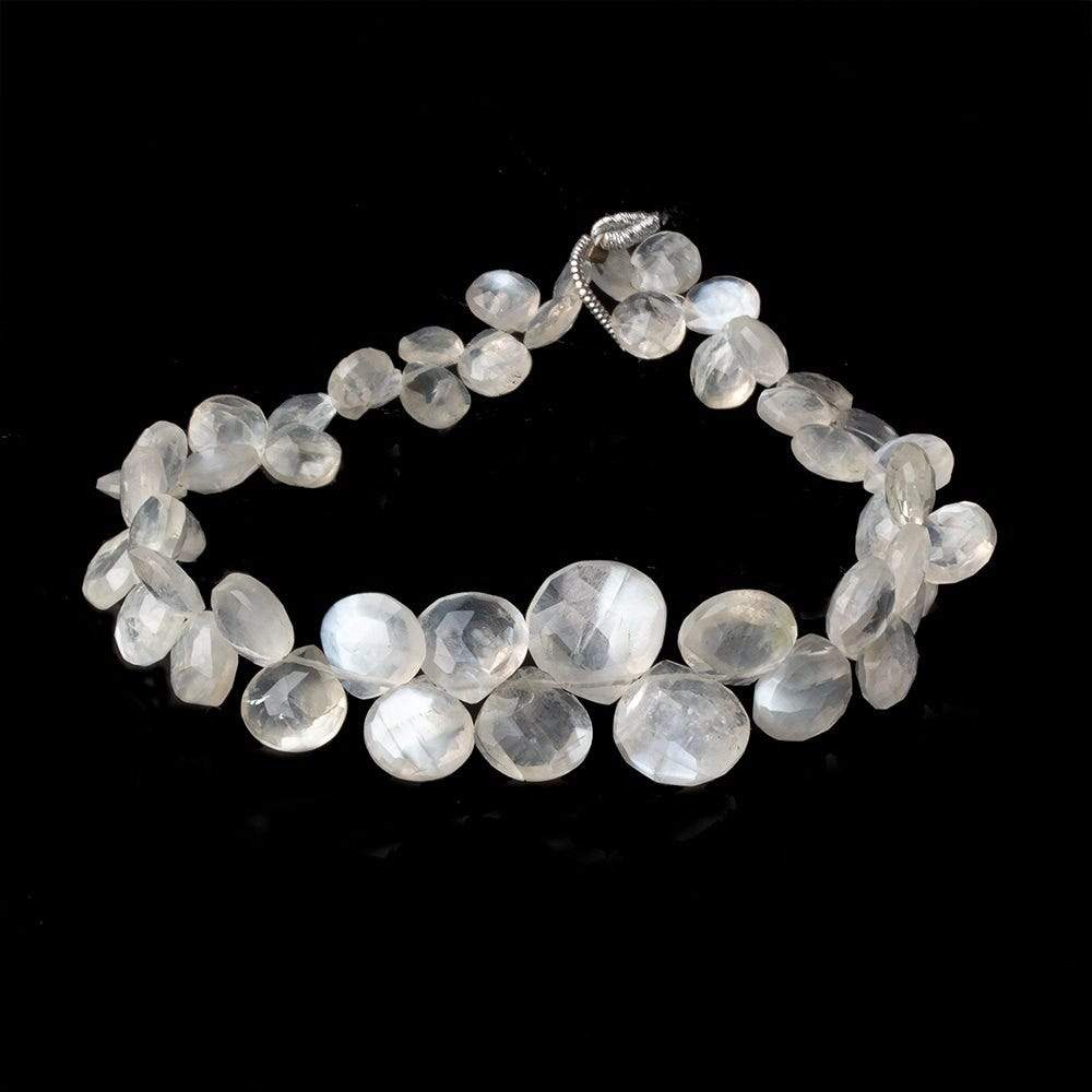 6x6-9x9mm Ceylon Moonstone faceted hearts 8 inch 50 beads AAA (ONLINE ORDER ONLY)