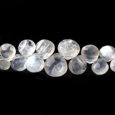6x6-9x9mm Ceylon Moonstone faceted hearts 8 inch 50 beads AAA (ONLINE ORDER ONLY)