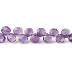 6x6 Amethyst faceted heart beads 8 inch 53 pieces (ONLINE ORDER ONLY)