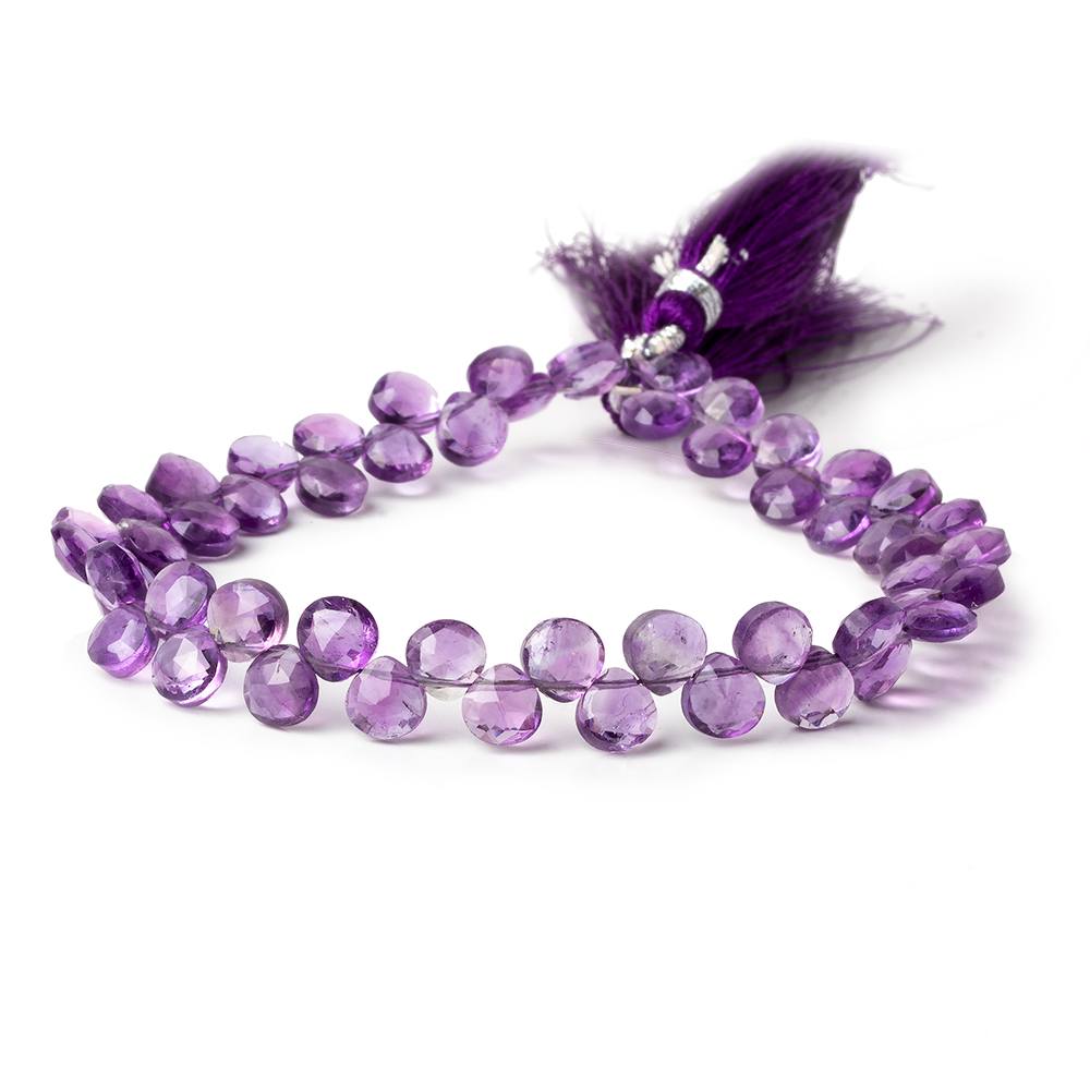 6x6 Amethyst faceted heart beads 8 inch 53 pieces (ONLINE ORDER ONLY)