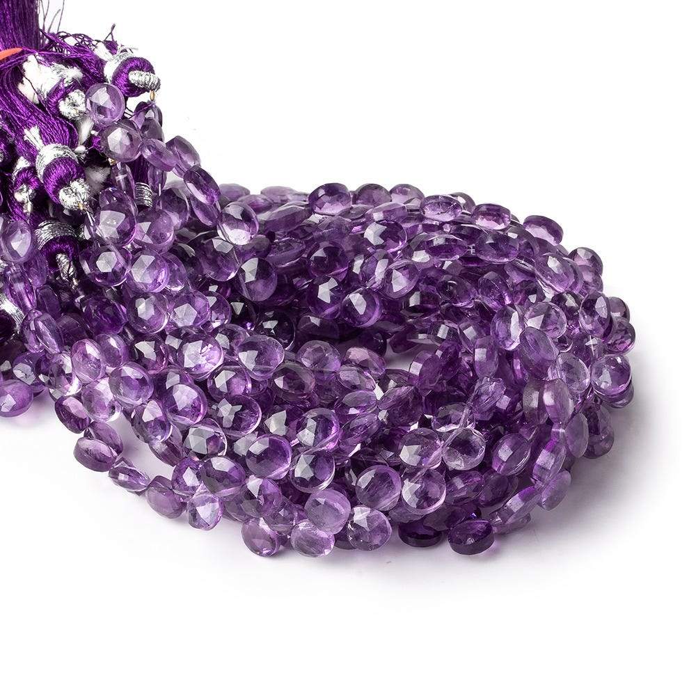 6x6 Amethyst faceted heart beads 8 inch 53 pieces (ONLINE ORDER ONLY)