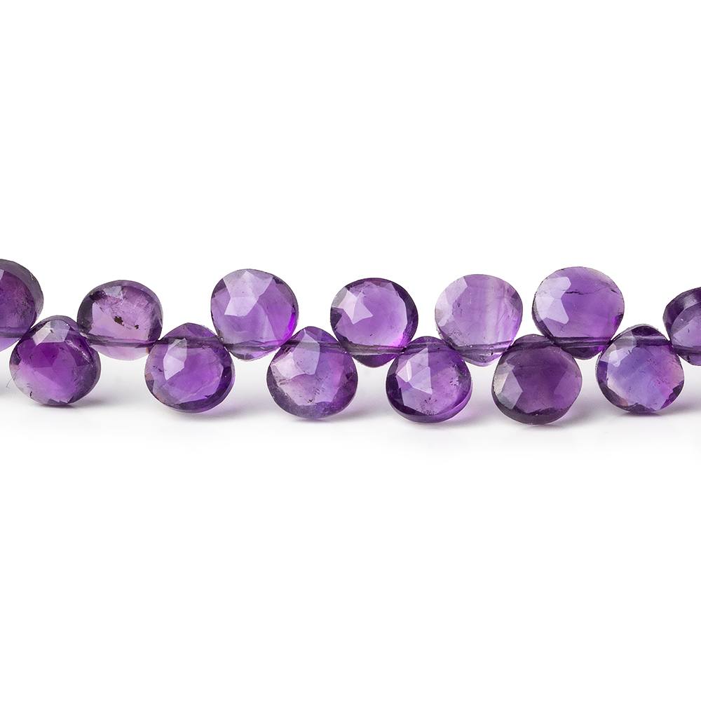6x6 Dark Amethyst faceted heart beads 8 inch 53 pieces (ONLINE ORDER ONLY)