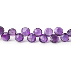 6x6 Dark Amethyst faceted heart beads 8 inch 53 pieces (ONLINE ORDER ONLY)