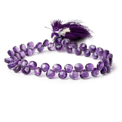 6x6 Dark Amethyst faceted heart beads 8 inch 53 pieces (ONLINE ORDER ONLY)