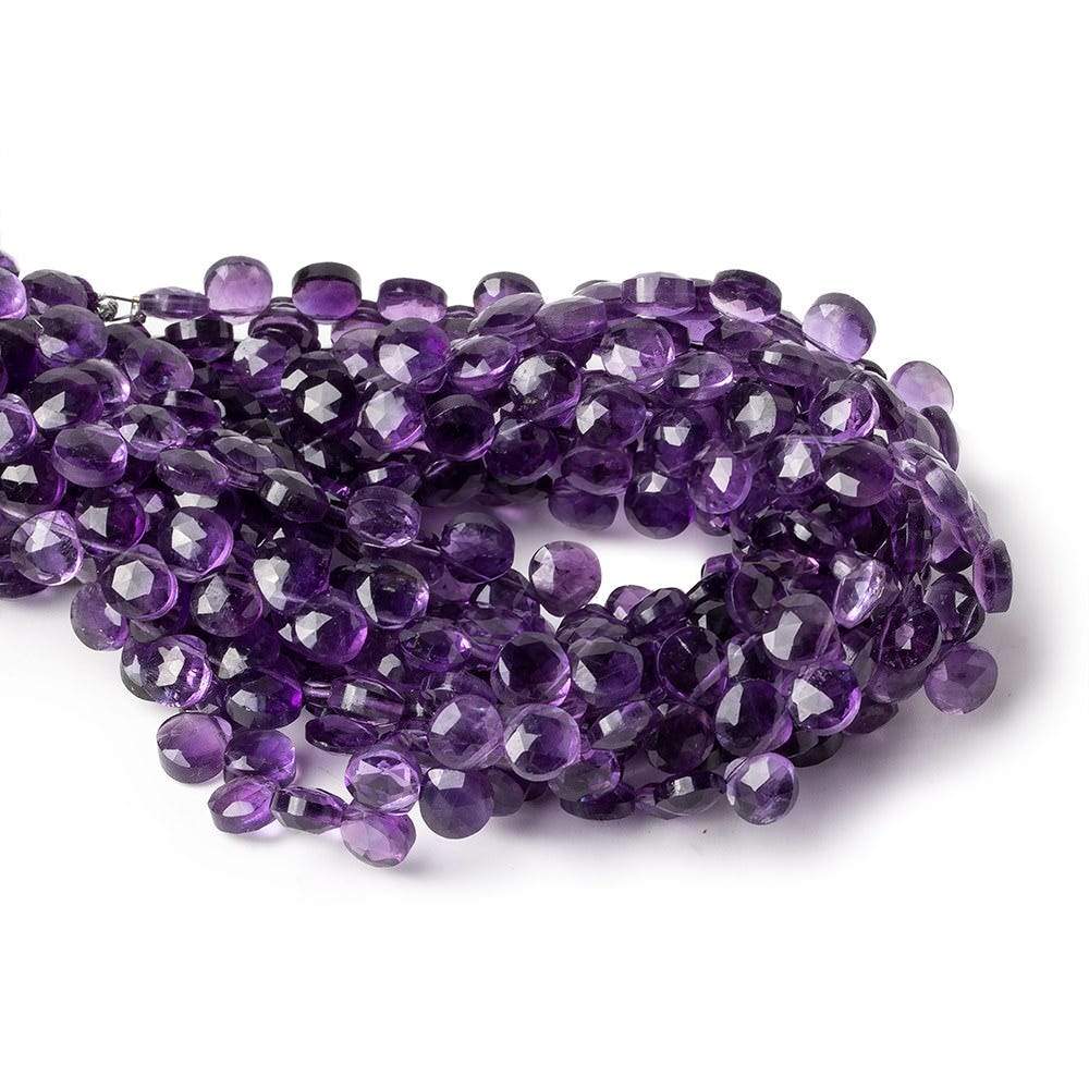 6x6 Dark Amethyst faceted heart beads 8 inch 53 pieces (ONLINE ORDER ONLY)