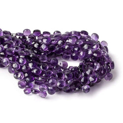 6x6 Dark Amethyst faceted heart beads 8 inch 53 pieces (ONLINE ORDER ONLY)
