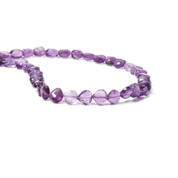 6x6mm Amethyst straight drilled faceted hearts 13.75 inch 58 Beads (ONLINE ORDER ONLY)
