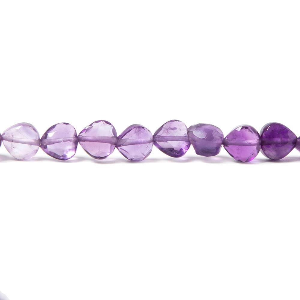 6x6mm Amethyst straight drilled faceted hearts 13.75 inch 58 Beads (ONLINE ORDER ONLY)