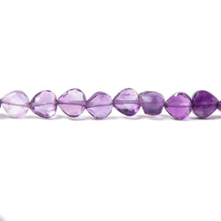 6x6mm Amethyst straight drilled faceted hearts 13.75 inch 58 Beads (ONLINE ORDER ONLY)