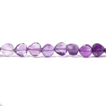 6x6mm Amethyst straight drilled faceted hearts 13.75 inch 58 Beads (ONLINE ORDER ONLY)