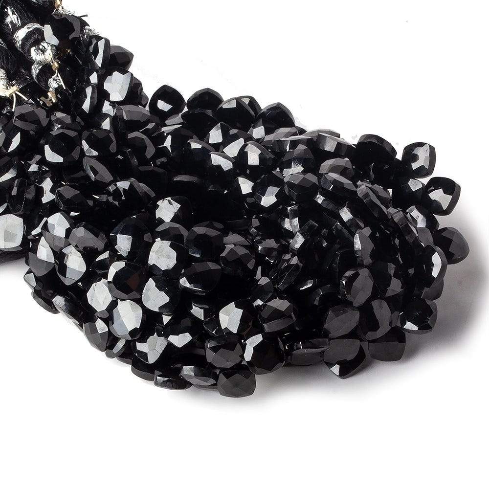 6x6mm Black Spinel faceted pillow beads 7.5 inch 50 pieces A (ONLINE ORDER ONLY)