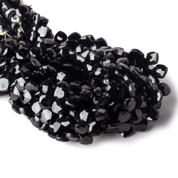 6x6mm Black Spinel faceted pillow beads 7.5 inch 50 pieces A (ONLINE ORDER ONLY)
