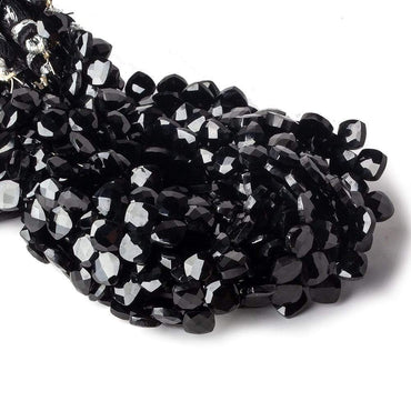 6x6mm Black Spinel faceted pillow beads 7.5 inch 50 pieces A (ONLINE ORDER ONLY)