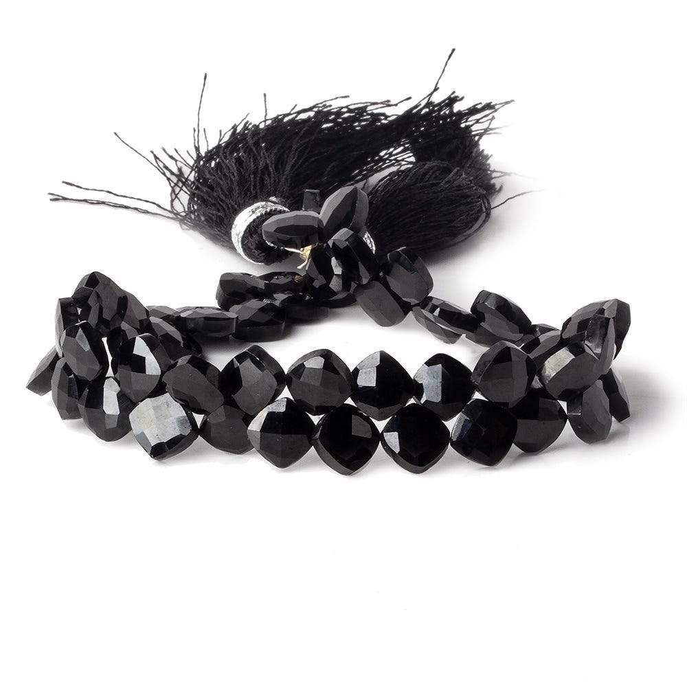 6x6mm Black Spinel faceted pillow beads 7.5 inch 50 pieces A (ONLINE ORDER ONLY)