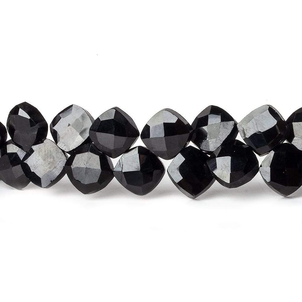 6x6mm Black Spinel faceted pillow beads 7.5 inch 50 pieces A (ONLINE ORDER ONLY)