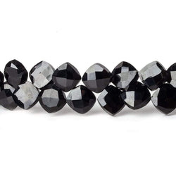 6x6mm Black Spinel faceted pillow beads 7.5 inch 50 pieces A (ONLINE ORDER ONLY)