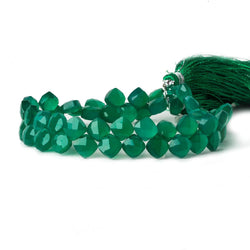 6x6mm Green Onyx faceted pillow beads 7.5 inch 50 pieces A (ONLINE ORDER ONLY)