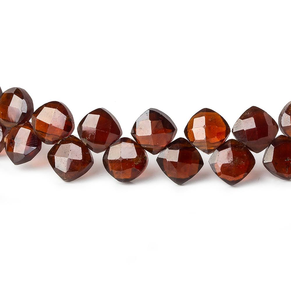 6x6mm Hessonite Garnet faceted pillow beads 7.5 inch 44 pieces A (ONLINE ORDER ONLY)