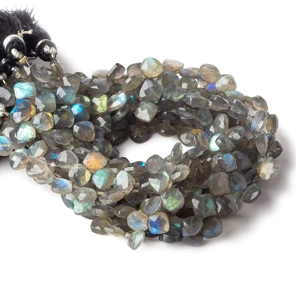 6x6mm Labradorite faceted pillow beads 7.25 inch 46 pieces A (ONLINE ORDER ONLY)