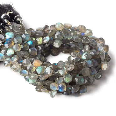 6x6mm Labradorite faceted pillow beads 7.25 inch 46 pieces A (ONLINE ORDER ONLY)