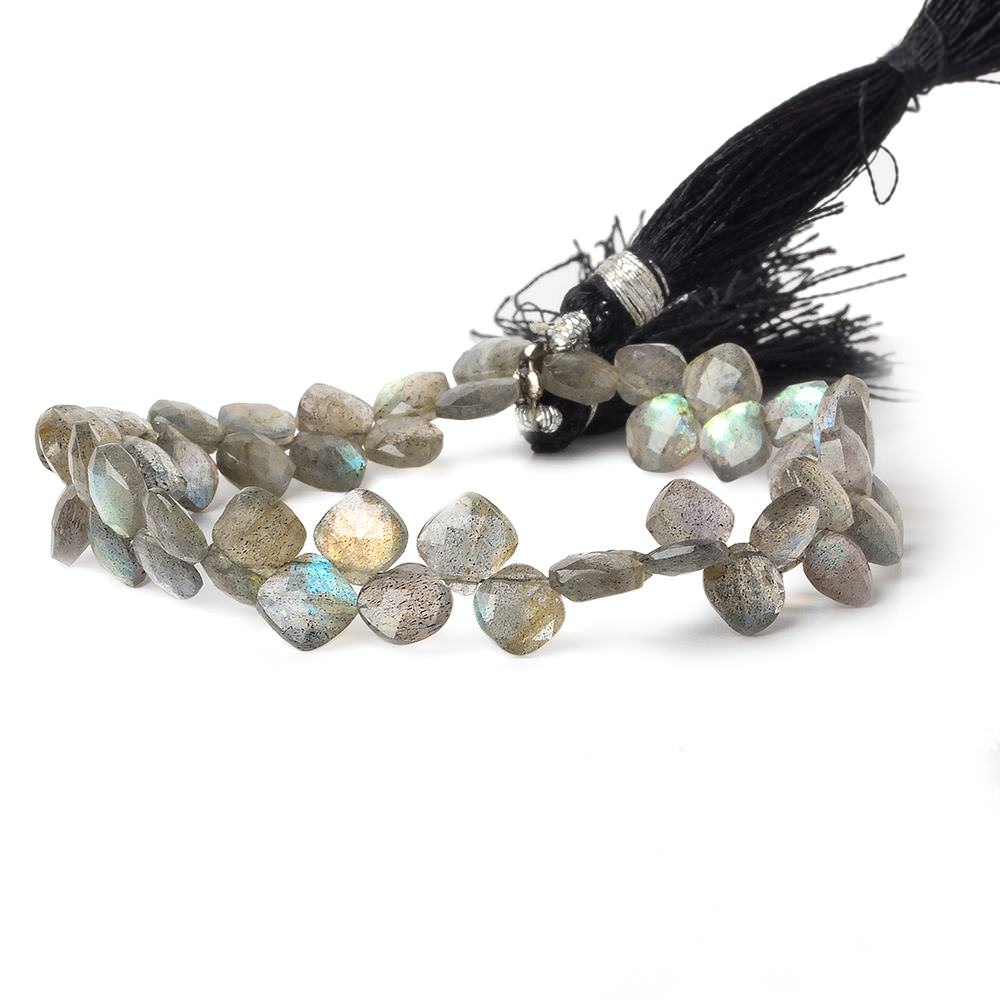 6x6mm Labradorite faceted pillow beads 7.25 inch 46 pieces A (ONLINE ORDER ONLY)