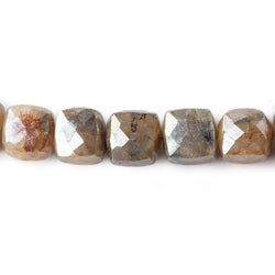 6x6mm Mystic Mocha Brown Sapphire faceted cube beads 8 inch 32 pieces (ONLINE ORDER ONLY)