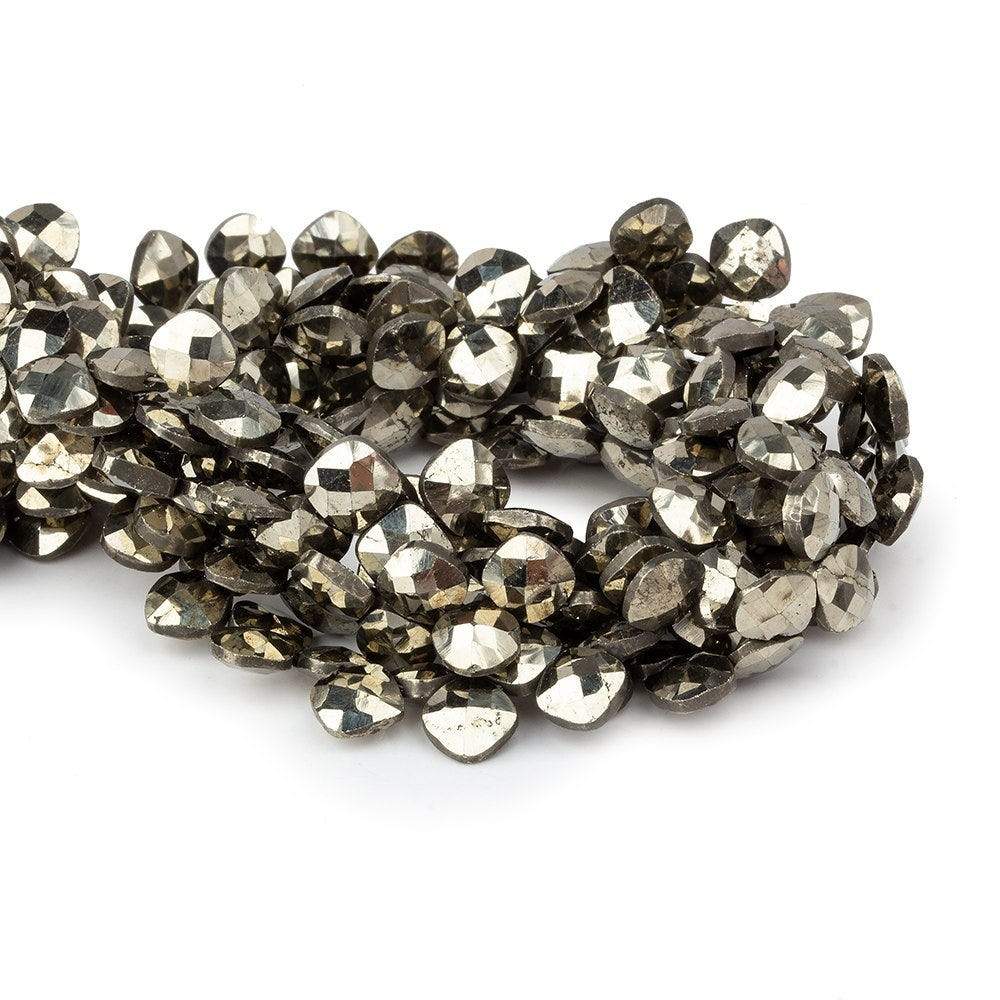 6x6mm Pyrite faceted pillow beads 7.5 inch 50 pieces A (ONLINE ORDER ONLY)