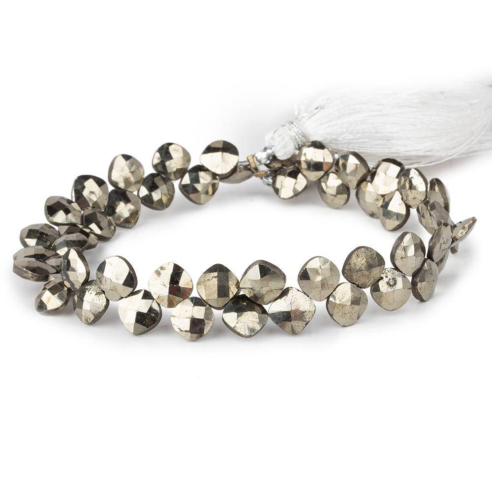 6x6mm Pyrite faceted pillow beads 7.5 inch 50 pieces A (ONLINE ORDER ONLY)