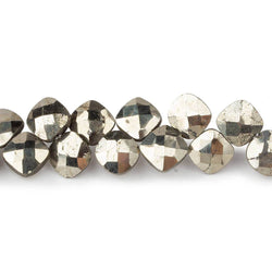 6x6mm Pyrite faceted pillow beads 7.5 inch 50 pieces A (ONLINE ORDER ONLY)