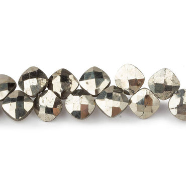 6x6mm Pyrite faceted pillow beads 7.5 inch 50 pieces A (ONLINE ORDER ONLY)