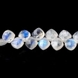 6x6mm Rainbow Moonstone Faceted Pillows 7 inch 47 beads A (ONLINE ORDER ONLY)