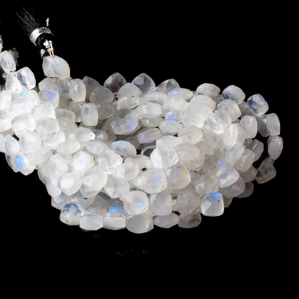 6x6mm Rainbow Moonstone Faceted Pillows 7 inch 47 beads A (ONLINE ORDER ONLY)