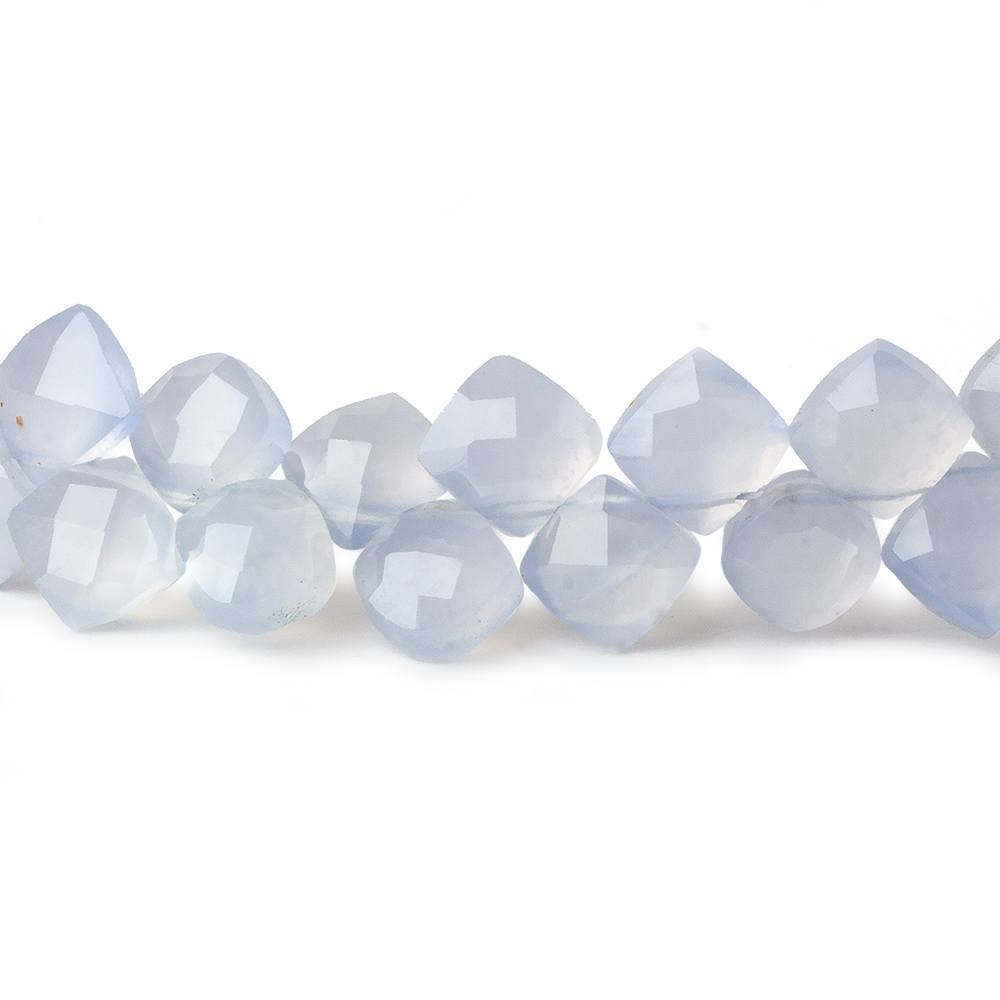 6x6mm Turkish Blue Chalcedony faceted pillow beads 7.5 inch 56 pieces A (ONLINE ORDER ONLY)