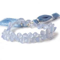 6x6mm Turkish Blue Chalcedony faceted pillow beads 7.5 inch 56 pieces A (ONLINE ORDER ONLY)
